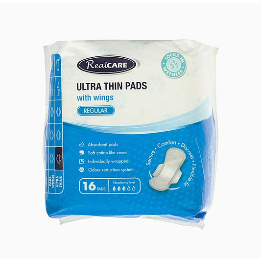 Real Care Pads Ultra Thins Regular W/ Wings 16s