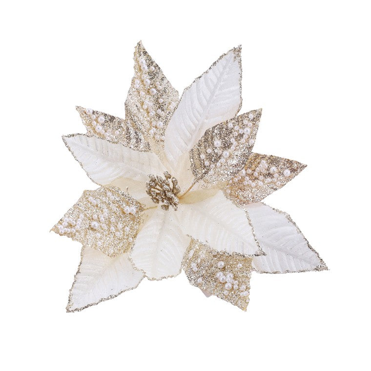 Pale Pearl Poinsettia Stem, Assorted