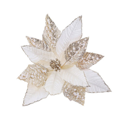 Pale Pearl Poinsettia Stem, Assorted