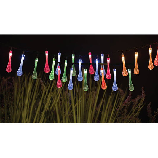 Solar Tear Drop String Light, Multi Colour