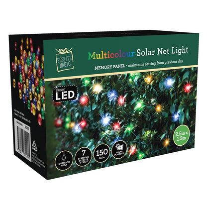 Christmas Solar Net Light 150 LED, Assorted