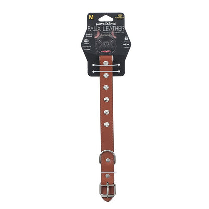 Faux Leather Studded Collar, Medium, Asstd