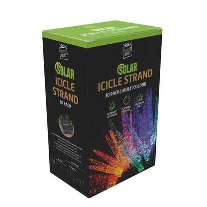 Solar Icicle Lights, 30 LED, Assorted