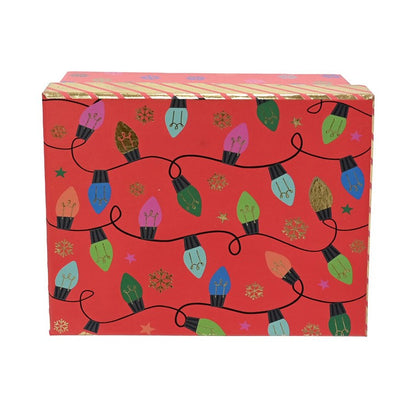 Gift Box, Red Fancy Foil, Assorted