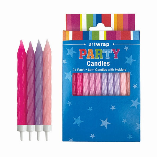 Pastel Pink Candles, 24pk