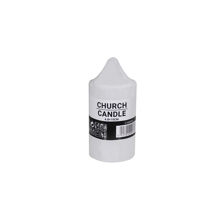 Church Candle Slim, White, Small