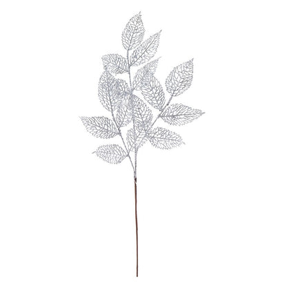 Glitter Mesh Leaf Spray, 77cm, Asstd