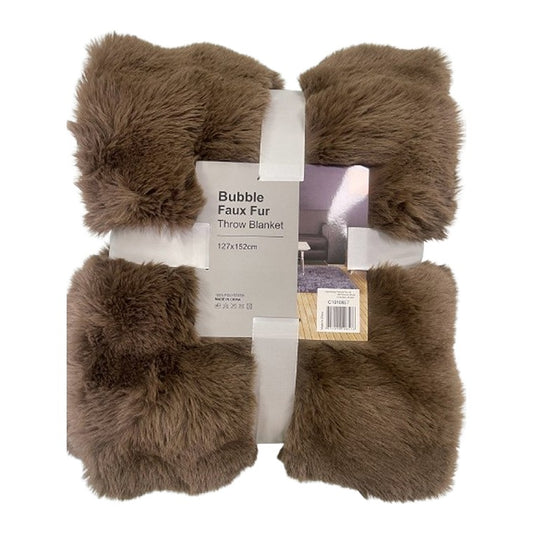 Bubble Faux Fur Blanket, Asstd