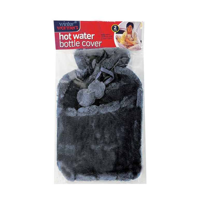 Hot Water Bottle Plush Cover, 3 Asstd Colours