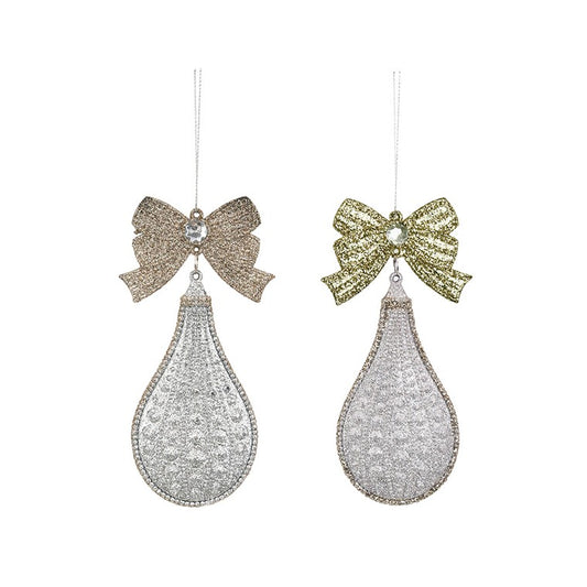 Champagne Glitter Tree Ornament, Assorted