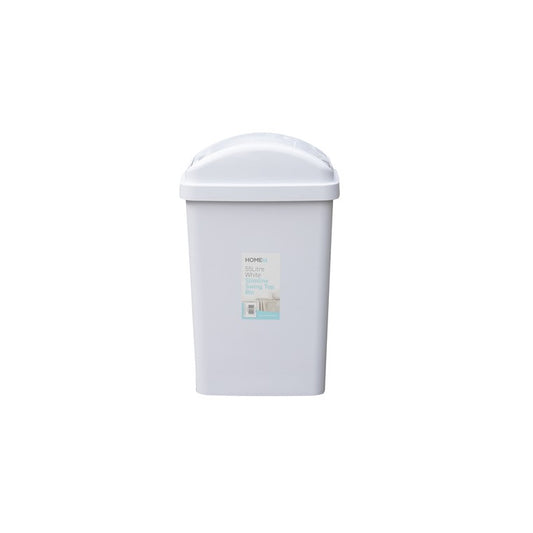 Slimline Swing Bin, White, 55L
