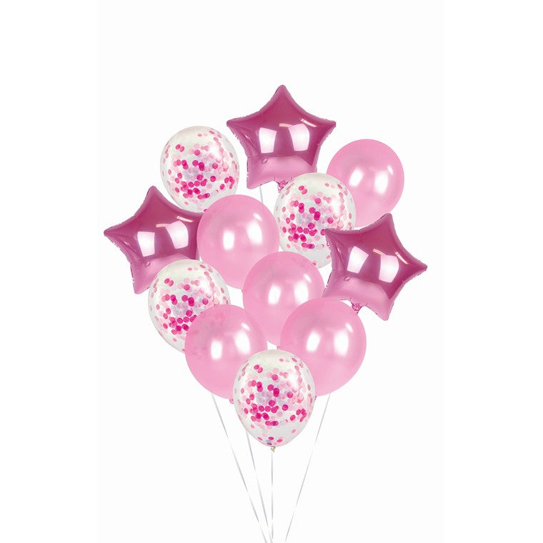 Party Balloons, Pink, 12pk