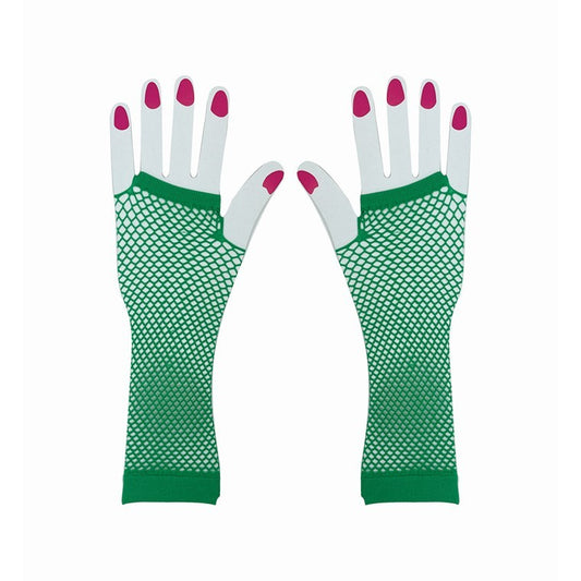 Party Fishnet Gloves, Green