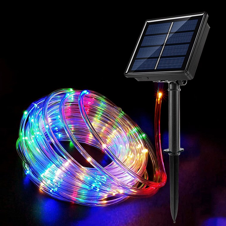 Christmas  Solar Multi Colour LED Rope Light, 10m