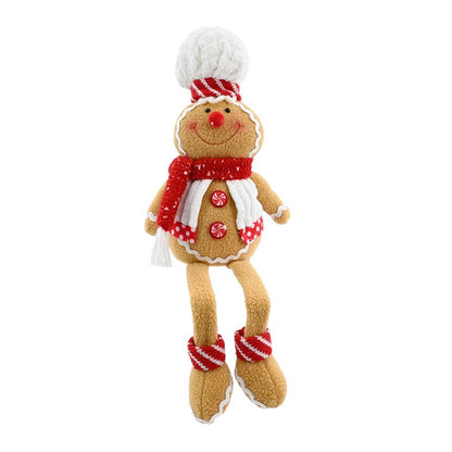 Sitting Gingerbread Dangly Legs, 51cm, Assorted