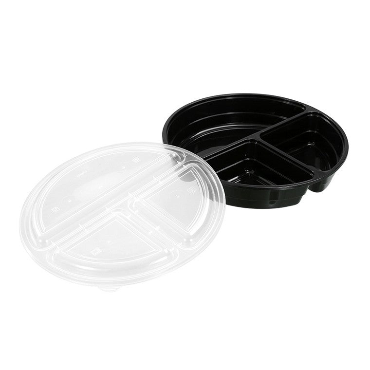 L&L 3 Section Food Container 1000ml, 8pk
