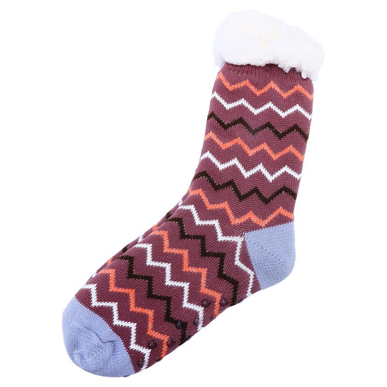 Heat Insulate Bed Sock, Zig Zag, Asstd