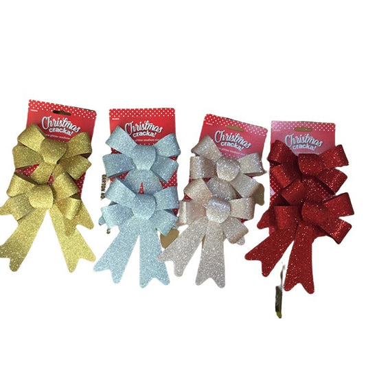 Christmas Bow Glitter, Medium, 2pk