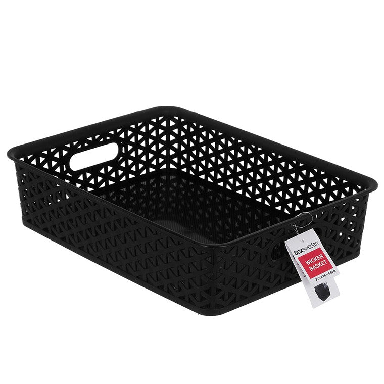 Box Sweden Wicker Design Basket, Asstd, 35.5cm