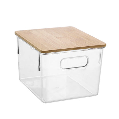 Crystal Storage w/ Bamboo Lid, 21cm