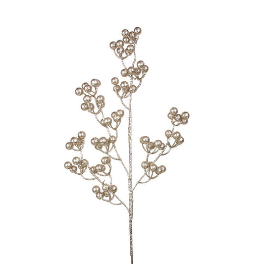 Champagne Glitter Berry Stem, 73cm