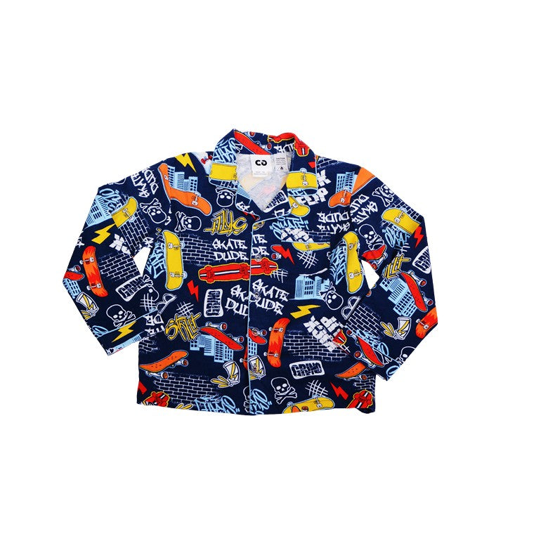 Flannel PJ Set, Skater, Size 14