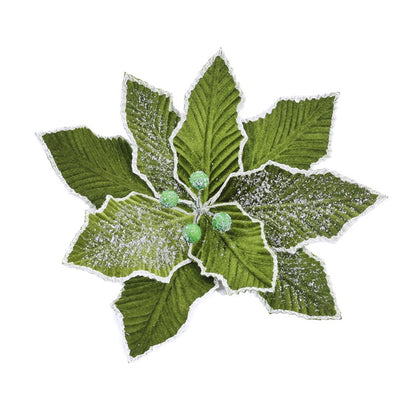 Christmas Iced Poinsettia Clip, Assorted