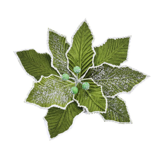 Christmas Iced Poinsettia Clip, Assorted