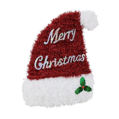 Tinsel Deco Plaque, 50cm, Assorted