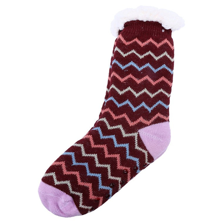 Heat Insulate Bed Sock, Zig Zag, Asstd