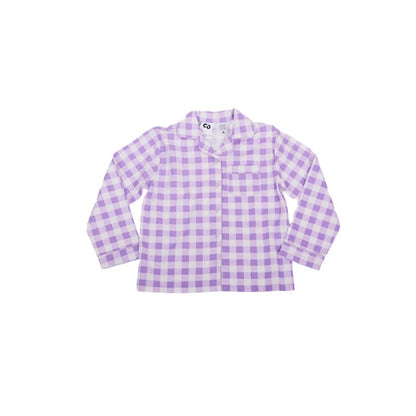 Flannel PJ Set, Lavender Gingham, Size 10