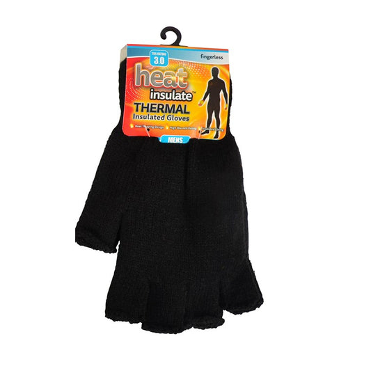 Heat Insulate, Fingerless Gloves, Black