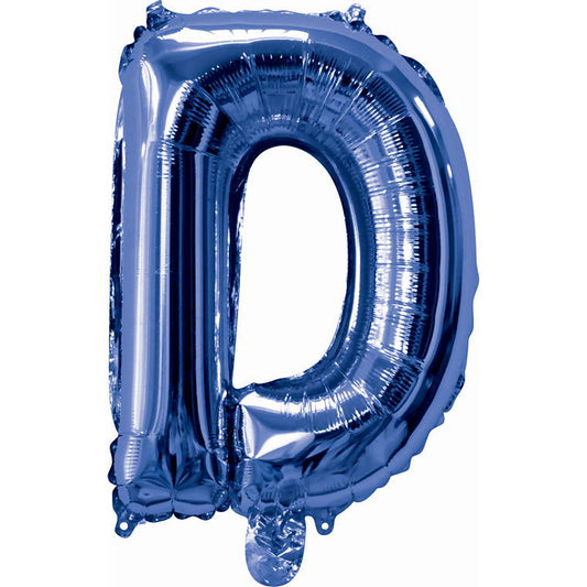 Blue Foil Balloon, 35cm, Letter D