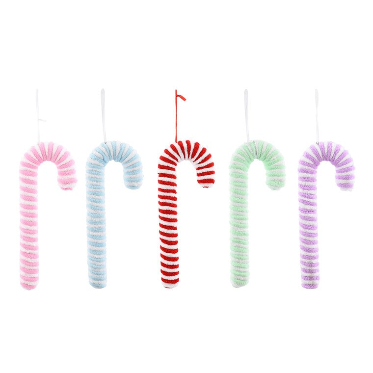 Hanging Plush Candycane, 23cm, Assorted