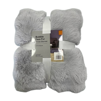 Bubble Faux Fur Blanket, Asstd