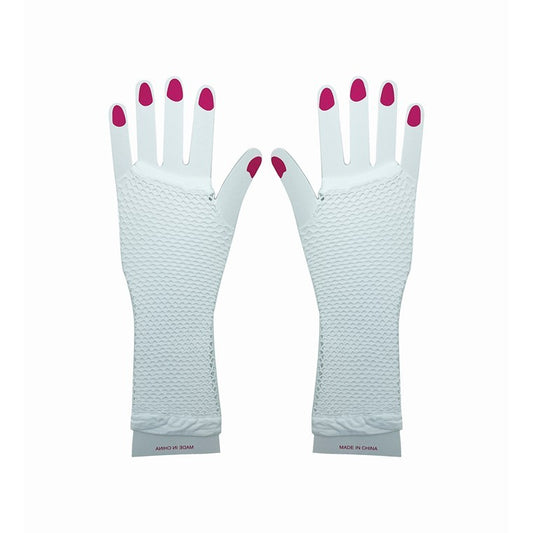 Party Fishnet Gloves, White