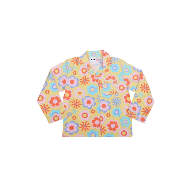 Flannel PJ Set, Retro Floral, Size 10