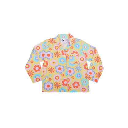 Flannel PJ Set, Retro Floral, Size 10