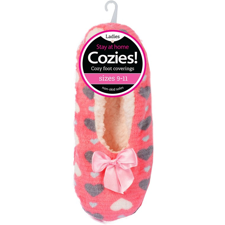 Ladies Sherpa Slippers, Asstd