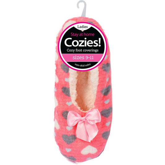 Ladies Sherpa Slippers, Asstd