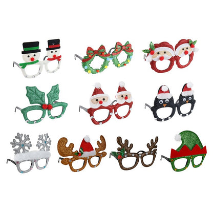 Christmas  Novelty Glasses w/ Sequins, Assorted