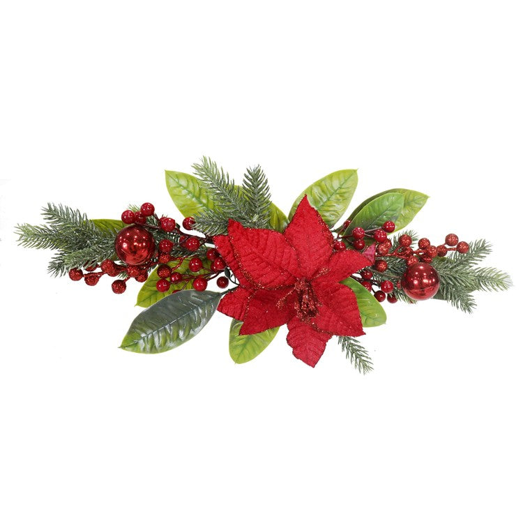 Poinsettia Berry Table Deco, Assorted