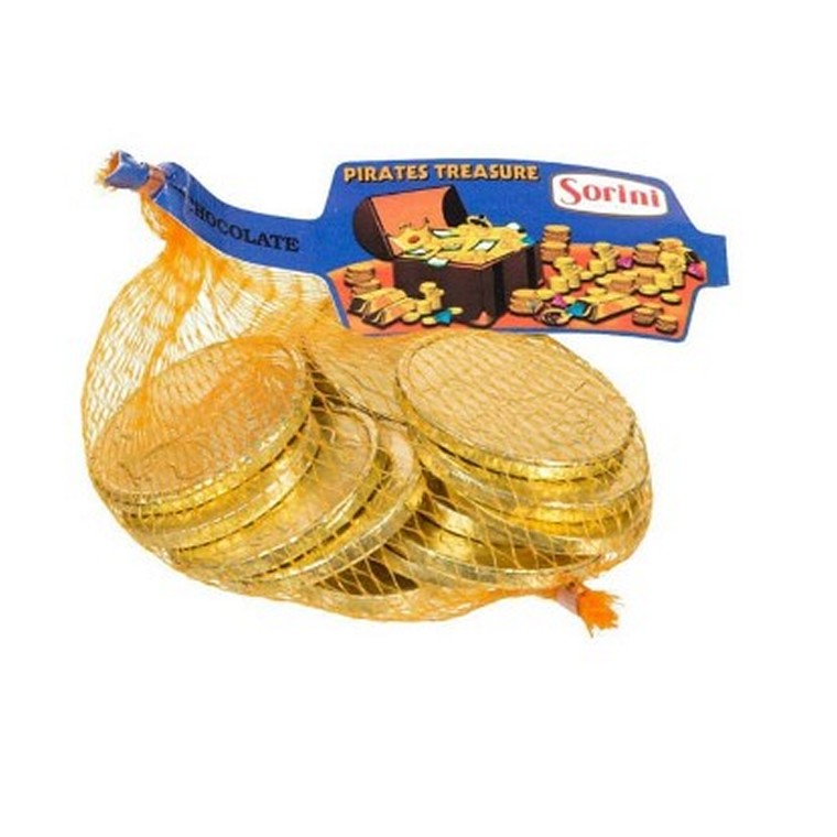 Sorini Milk Chocolate Gold Coins In Mesh Bag, 60g