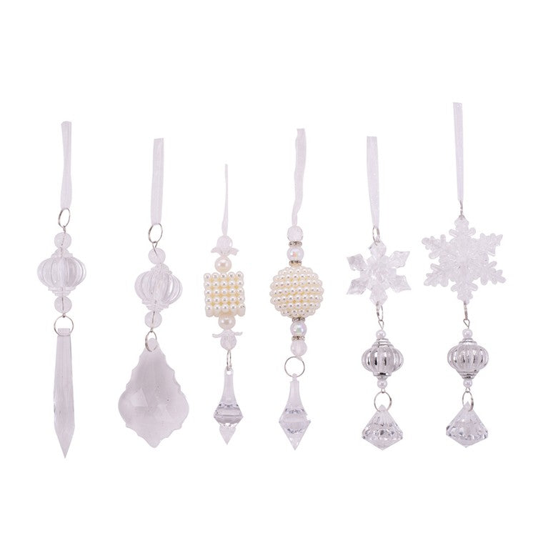 Acrylic Tree Ornaments, Assorted, 12.5cm