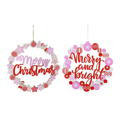 Merry Candy Cane Plaque, 30cm, Assorted