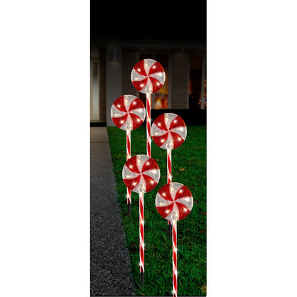 Solar Lollipop Path Lights, 5pk