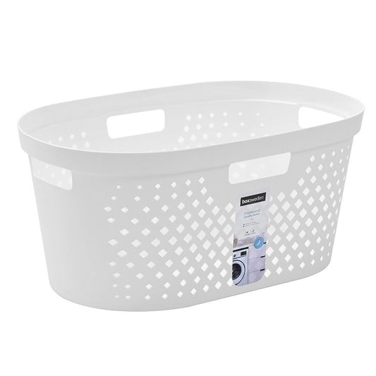 Diamond Laundry Basket, 40L, Asstd