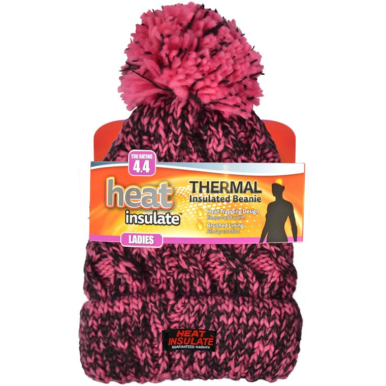 Ladies Heat Control Melange Beanie, 3 Asstd Colours