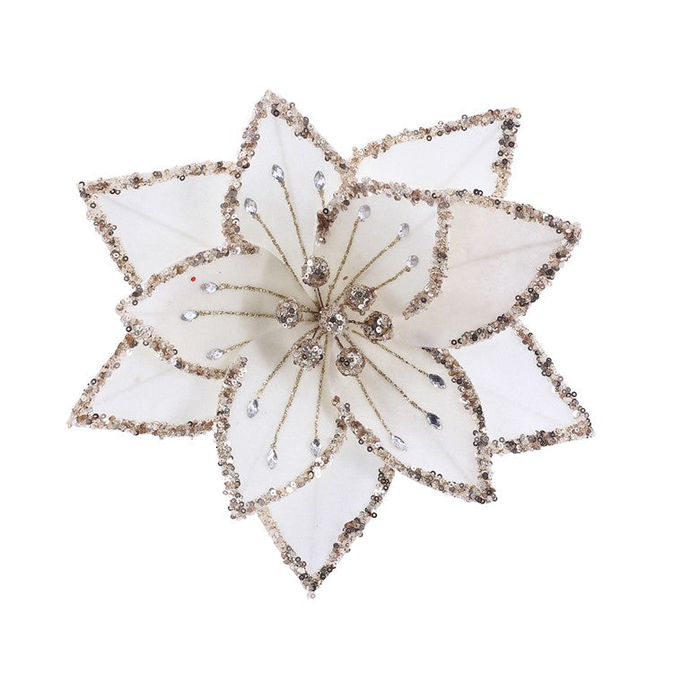 Deluxe Jewel Poinsettia Clip, Assorted