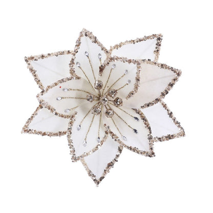 Deluxe Jewel Poinsettia Clip, Assorted